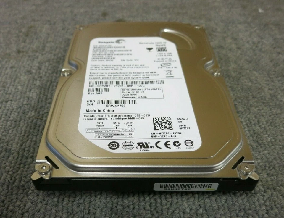 Seagate ST380815AS 9CY131-037 Barracuda 7200.10 80GB 72000RPM 8MB 3.5" HDD - Image 1 of 3