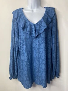 Susan Graver Pure Womens Peasant Top Size XL Sheer Cottagecore Western Boho Fall - Picture 1 of 11