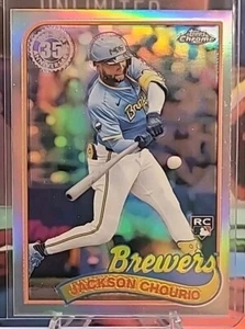 2024 Topps Chrome Update Jackson Chourio 89CU-4 35th Anniversary Rookie RC - Picture 1 of 2