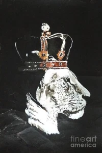 new handmade Painting on 8'*12"canvas KING OF LION Signed by Wendy - Picture 1 of 2