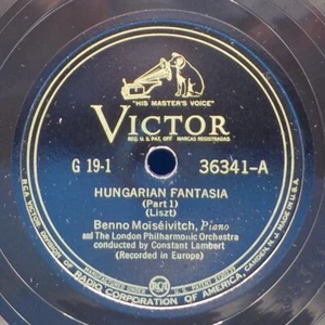 Benno Moiseivitch 2x Record Set 78 Hungarian Fantasia 4 Parts VICTOR G-19 BX4 - Foto 1 di 4