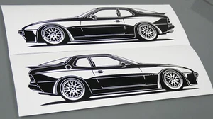 Pegatina tuning Porsche 944 Silhouette Porsche 944 Silhouette negra - Imagen 1 de 10