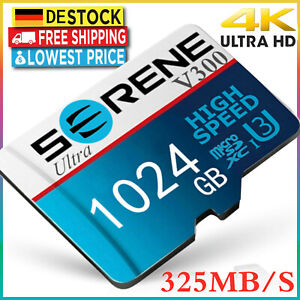 64GB 128GB 256GB 1TB Karta pamięci Micro SD Class10 4K Flash 325MB/s z adapterem