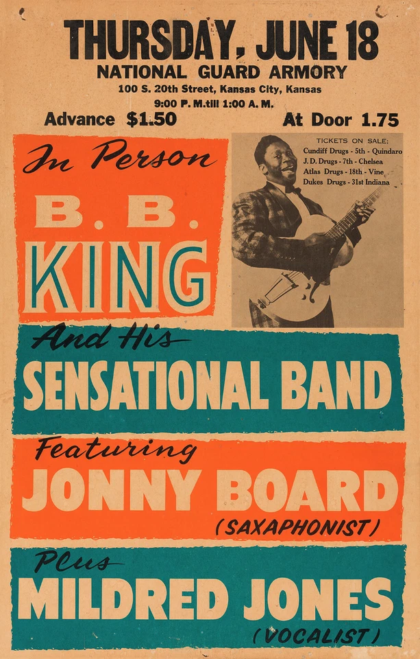 1959 BB KING KANSAS CITY CONCERT POSTER  - Image 1 of 1