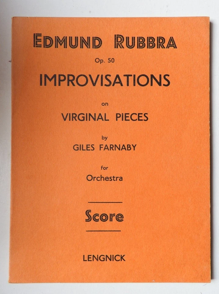 Edmund Rubbra - Improvisations on Virginal Pieces for Orchestra - study score - Image 1 of 3