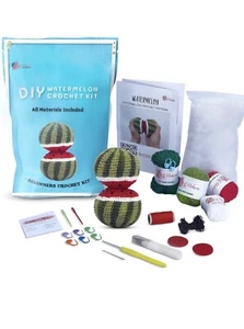 Mshono Häkelset für Anfänger Wassermelone Zum Selbermachen Basteln Alle Materialien enthalten - Bild 1 von 5