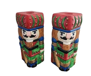 Paar Nussknacker Kerzenständer von Colonial Candle of Cape Cod 6" hoch - Bild 1 von 5