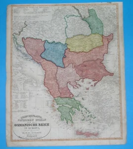 1840 XL ORIGINAL MAP SERBIA HUNGARY MOLDAVIA BULGARIA ROMANIA CROATIA GREECE - Picture 1 of 9