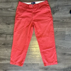 Polo Ralph Lauren Pants Men 35x30 Pink Salmon 100% Cotton Chinos Preppy Straight - Picture 1 of 6
