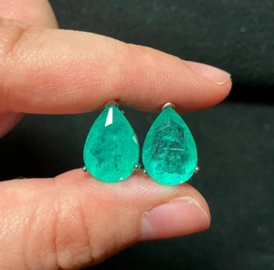 Orecchini Paraiba Tormalina Acciaio Inox Pali Pearcut Paraiba Orecchini - Foto 1 di 10