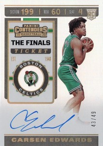 2019-20 Panini Contenders The Finals Ticket Auto Carsen Edwards43/49