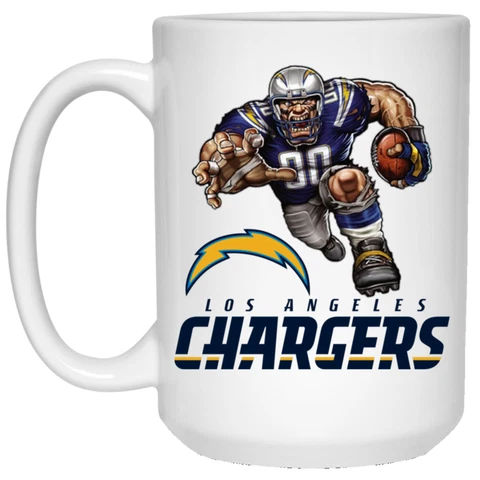 Los Angeles Chargers Boltman Player Mascot White 15 oz Ceramic Coffee Mug Cup Cover