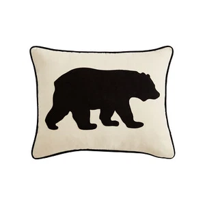 Eddie Bauer Bear Cotton Black Throw Pillow-16X20 - Picture 1 of 11