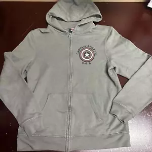 Captain America junk food Gray zip up hoodie large - Picture 1 of 5