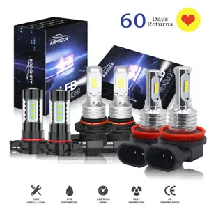 For 2007-2015 Chevy Silverado 1500 2500 - 8000K LED Headlight & Fog Bulbs Kit - Picture 1 of 24