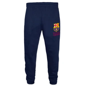 FC Barcelona Official Soccer Gift Boys Slim Fit Fleece Joggers Jog Pants - Picture 1 of 8