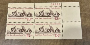 USA Sc#1726 Articles of Confederation 200th Anniversary Plate Block 13c MNH,1977 - Picture 1 of 1