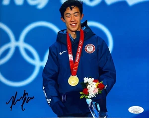 NATHAN CHEN SIGNED AUTOGRAPHED 2022 BEIJING OLYMPICS 8X10 PHOTO #2 GOLD JSA - Picture 1 of 2
