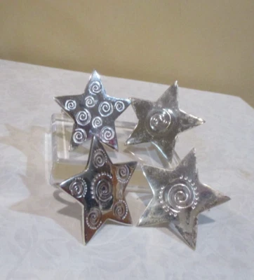 Servilleteros Pier 1 plato plateado en forma de estrella (4 piezas) Foto 1 de 4