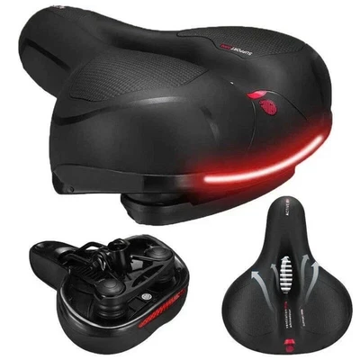 Extra Wide Gel Bike Seat – Large Soft Comfort Cushion Saddle for Men & Women - Image 1 of 4