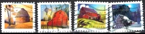 Briefmarken USA: 2021 Scheunen, SC 5546-9 (4), gebraucht, off paper - Bild 1 von 1