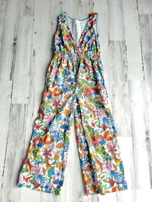 Mini Boden Floral Print Cotton Girls Jumpsuit Size 11/12 - Image 1 of 4