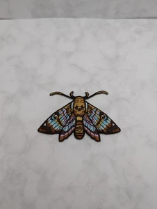 Patch Totenkopf-Schmetterling | ca. 5x3 cm | Aufnäher | Gothic Motte Skull - Bild 1 von 1