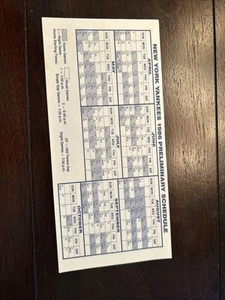 New York Yankees 1986 MLB Baseball Preliminary & Spring Training Schedule Card - Picture 1 of 2