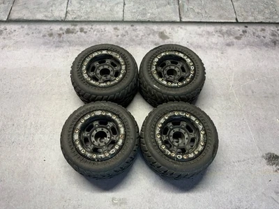 Pro-Line Racing Titus 2.2" Beadlock Wheels Dirt Hawg Tires RARE! For E Revo 1/16 - Image 1 of 4