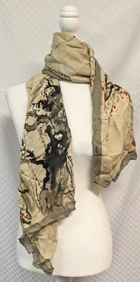 Hermosa bufanda de seda MFA Boston cerezo japonés flor árboles aprox 60x20" Foto 1 de 4