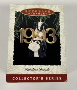 VTG Hallmark FABULOUS DECADE 1993 Christmas Keepsake Ornament NEW! SKUNK NOS - Picture 1 of 2