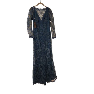 Tadashi Shoji Gown Size 2 Long Sleeve Lace Formal Evening Party Maxi Dress - Image 1 of 4