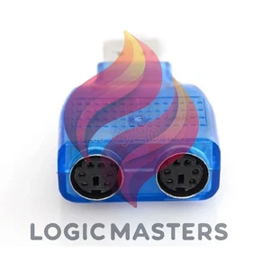 NEW 1PCS For PS/2 Mouse Keyboard USB To Dual 2 PS2 PS/2 Converter Adapter Blue - Picture 1 of 4