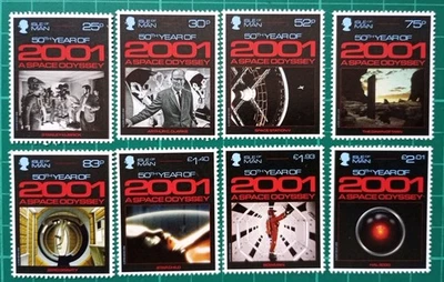 Isle of Man 2018 50th Anniversary A Space Odyssey set of 8 unmounted mint - Image 1 of 2