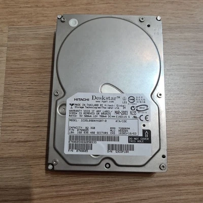 80 GB IDE HITACHI DESKSTAR IC35L090AVV207  3,5"  HDD Festplatte Retro - Bild 1 von 4