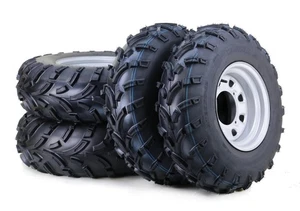 WANDA ATV Tire & Wheel 26X8-12 26X10-12 6-Ply 4-156 PCD 4+3 Silver Wheel-Set 4 - Picture 1 of 3