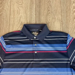 Ben Hogan Performance Short Sleeve Golf Shirt Polo Men's Size Large Blue/Pink - Picture 1 of 6