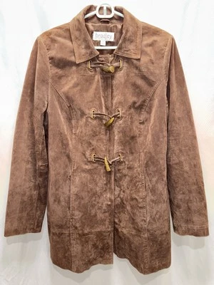 Chaqueta de cuero vintage Bradley Bayou marrón gamuza palanca lavable a máquina talla M Foto 1 de 4