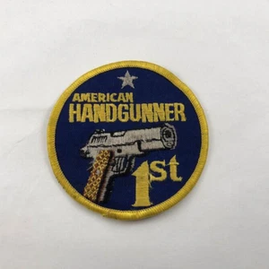 Vintage American Hand Gunner 1. Bügelbild / Aufnäher Patch - Bild 1 von 3