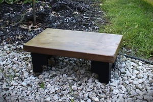 Wood Step Stool,Riser,Modern Farmhouse,Handmade,Cottage,Walnut Stain,Black - Picture 1 of 6