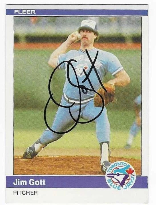 JIM GOTT 1984 FLEER AUTOGRAPHED SIGNED # 155 TORONTO BLUE JAYS - Image 1 of 1