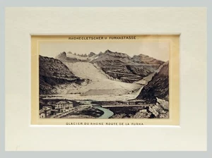 1880 Svizzera Ghiacciaio del Rodano - Cromolitografia MINI con passepartout (04348) - Foto 1 di 2