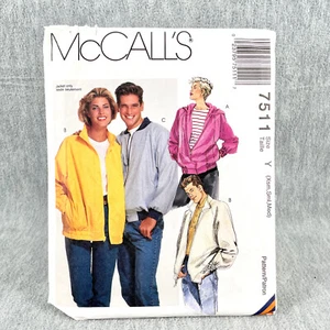 McCalls 7511 Jacket Unlined Windbreaker Style Misses Mens Size XS M Pattern - Picture 1 of 5