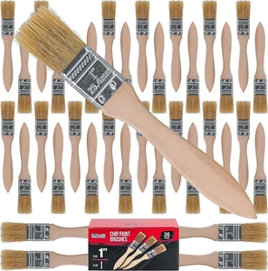 36er-Pack Holzspänebürsten, 1 Zoll Farbpinsel-Set, Holzgriff, 7 x 1 Zoll - Bild 1 von 5