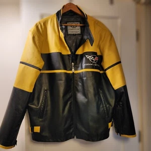 Chevy Corvette Yellow/Black Leather Jacket - Picture 1 of 11
