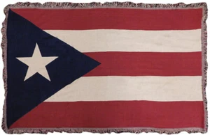 Puerto Rico Rican Flag 4ft x 6ft Cotton Woven Throw Blanket Super Comfy - Picture 1 of 2