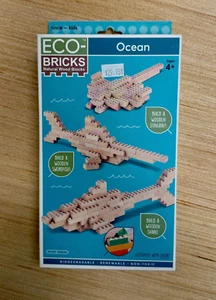 Bloques de madera natural Eco Bricks 3 en 1 construcciones - paquete de 2 (océano y perros) - Imagen 1 de 2