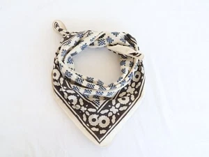 100% Cotton Bandana, Bohemian Style 100% Cotton Neck Scarf Boho Hand Block Print - Picture 1 of 9