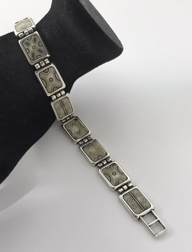 OFF WHITE Bracciale Pannello Ritirato Brighton Placcato Argento Modello Unico 8 In. #1313