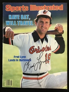Fred Lynn Signed Sports Illustrated Magazine 8/17/87 NO LABEL Orioles Auto JSA - Picture 1 of 5